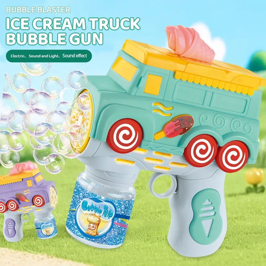 Soap Bubbles Gun Ice Cream Bubble Truck Cars Machine Electric Non-Drop Child Outdoor Games Guns Outdoor Toys for Kids Boys Girls