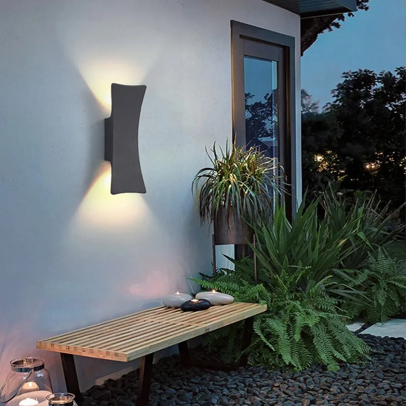 Imagem -03 - Lâmpada de Parede Led Impermeável para Interior e Exterior Moderna Luz de Alumínio Minimalista Varanda e Jardim Branco e Preto Ip65 Ac85265v