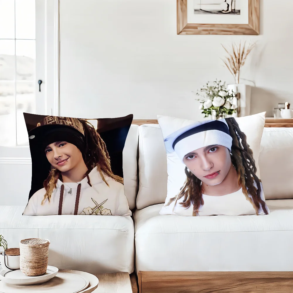 German guitarist Tom Kaulitz Pillow Case Office Cushions Suitable For Sofa Car Bedroom Decorative Cushion Cover