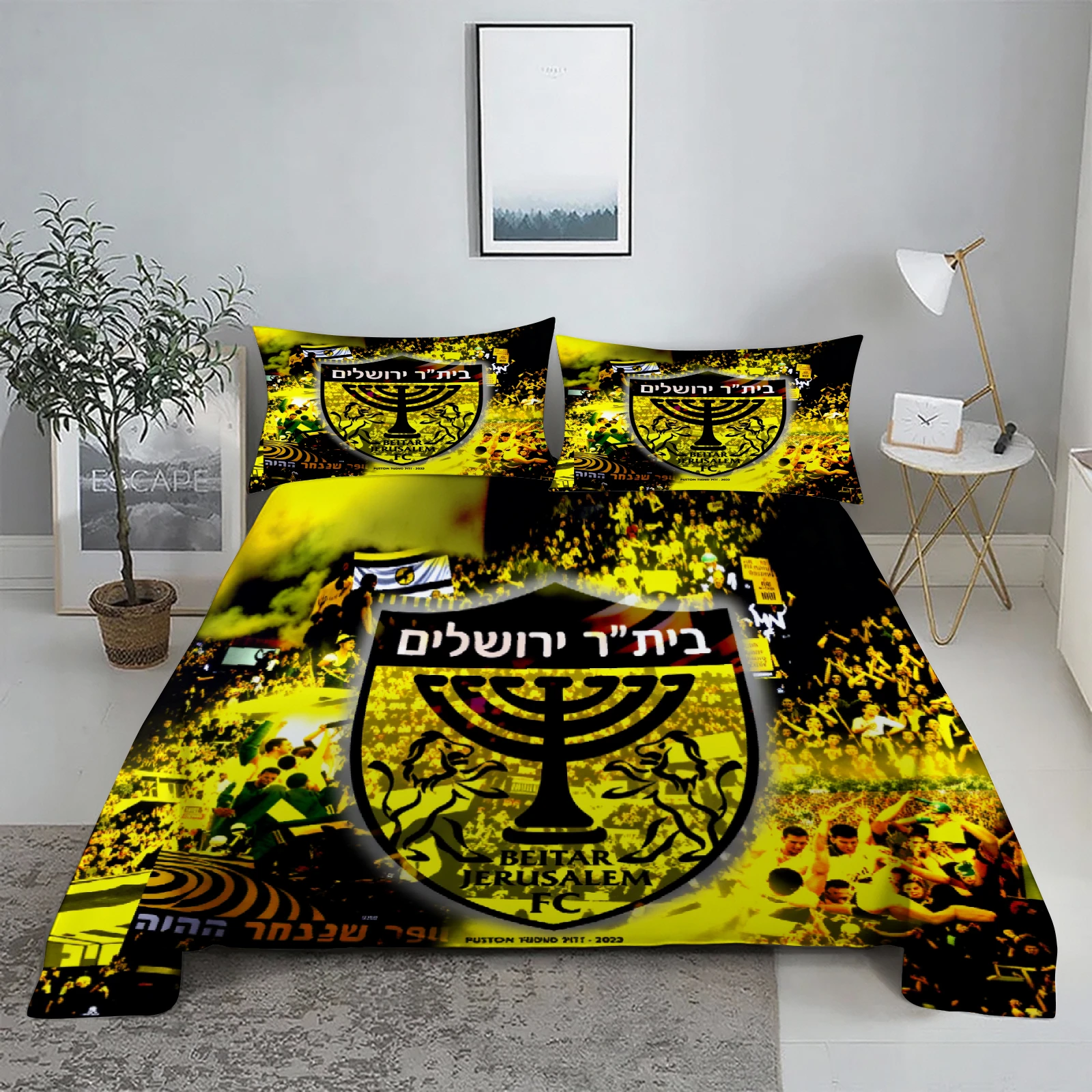 

3 шт. FC Beitar Jerusalem Комплект постельного белья Израиль Футбольный комплект постельного белья Single Twin Queen King Size Полный комплект постельного белья для детей
