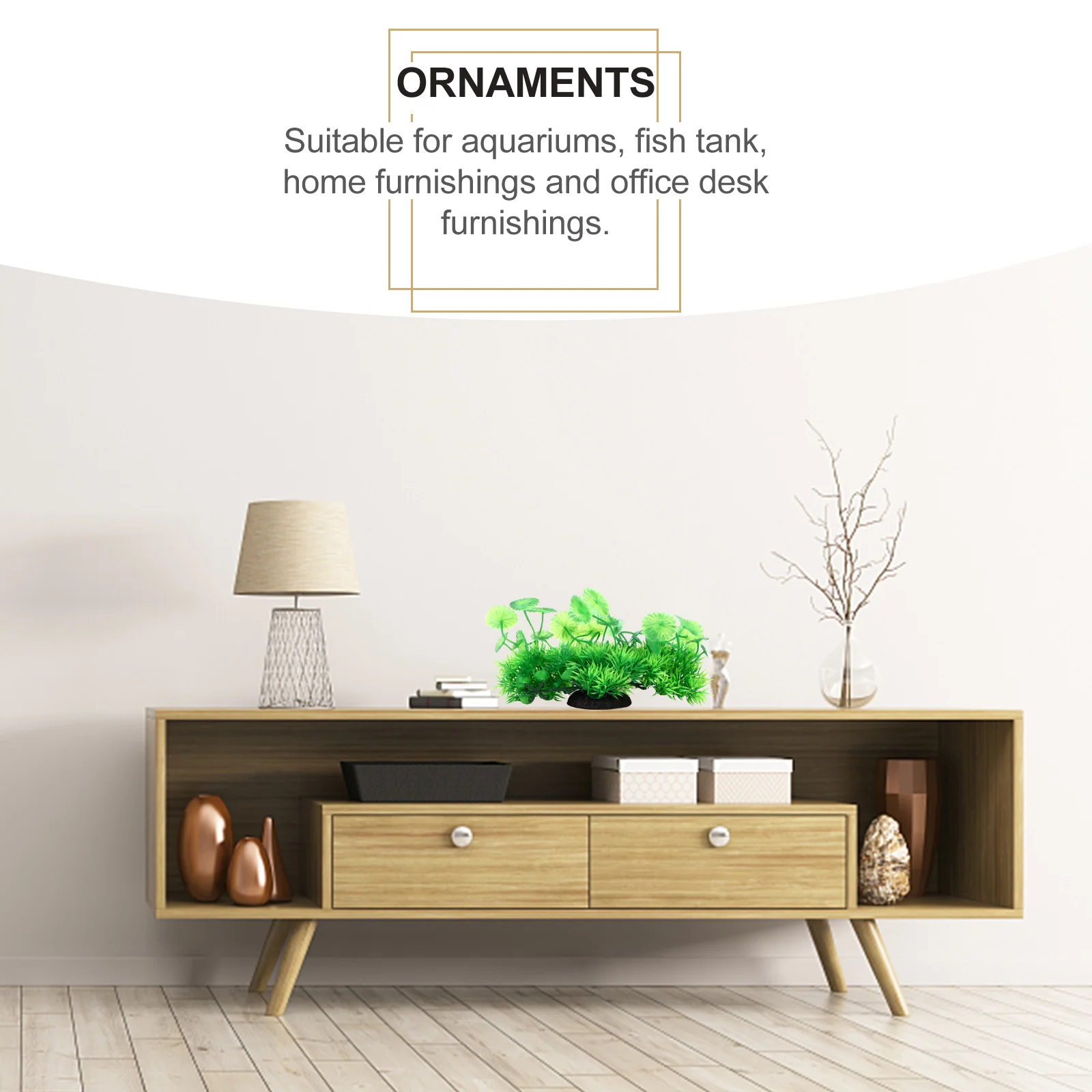 

2Pcs Simulation Plant Aquarium Adornment Lifelike Aquatic Plant Decor with Base for Fish Tank and Home Furnishings