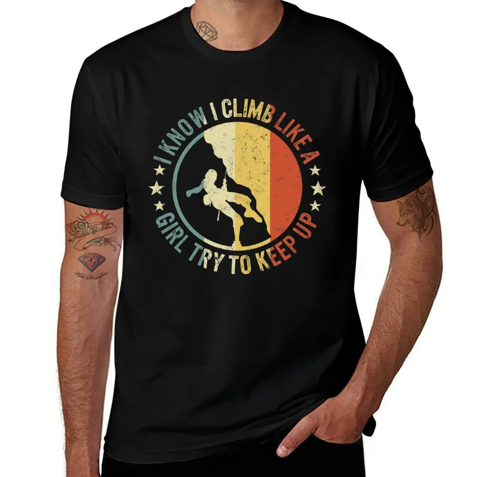 

Funny Rock Climbing Shirt, Vintage I Climb Like A Girl Try To Keep Up T shirt, Gift for Climber, Boulder Climbing, Mount T-Shirt