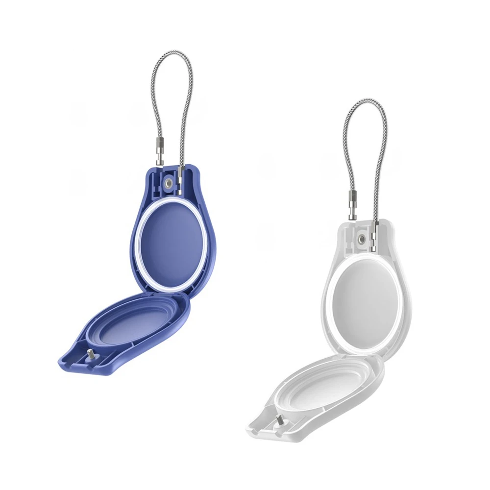 For Apple AirTag Case Keychain Waterproof Holder for Air Tag Wire Cable Lock AirTags Keyring, Ultra Secure for Luggage, Keys,Bag