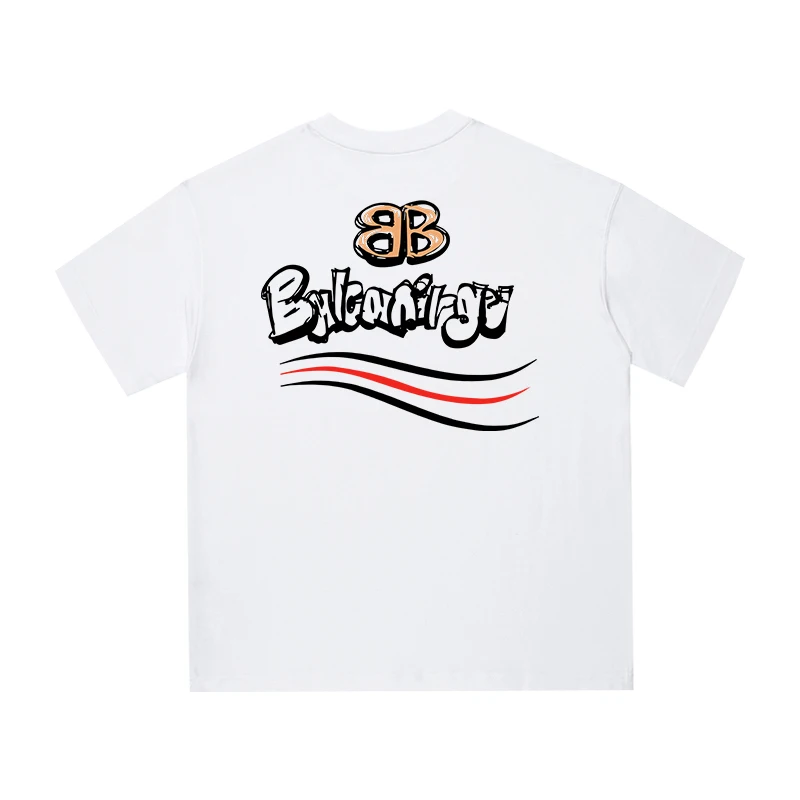 

American Heavy Cotton Short-sleeved T-shirt for Young Men and Women, Summer Ins Trendy Brand Street Loose Crew Neck Top