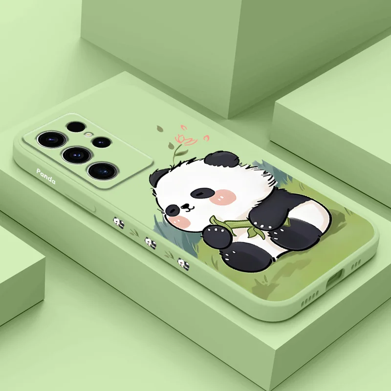 Baby Panda Phone Case For Samsung Galaxy S25 S24 S23 S22 S21 S20 S10 S10E Ultra Plus FE Note 20 Ultra Plus Cover
