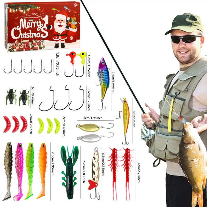 

Fish Bait Fishing Lure Christmas Gift Box Soft and Hard Colorful Lures Fishing Silicone Bait Fishing Tackle Accessories Pesca