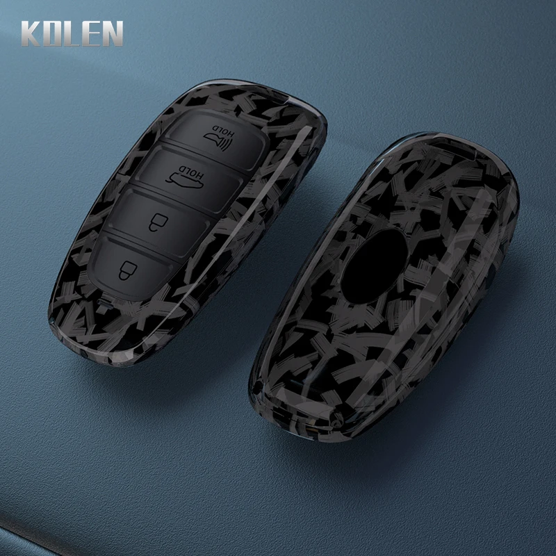 ABS Carbon Fiber Car Key Case Cover For Hyundai Sonata Sel Ev 6 8 IONIQ 5 NEXO Tucson Sonata 2020 Grandeur 2020 Sonata Limited