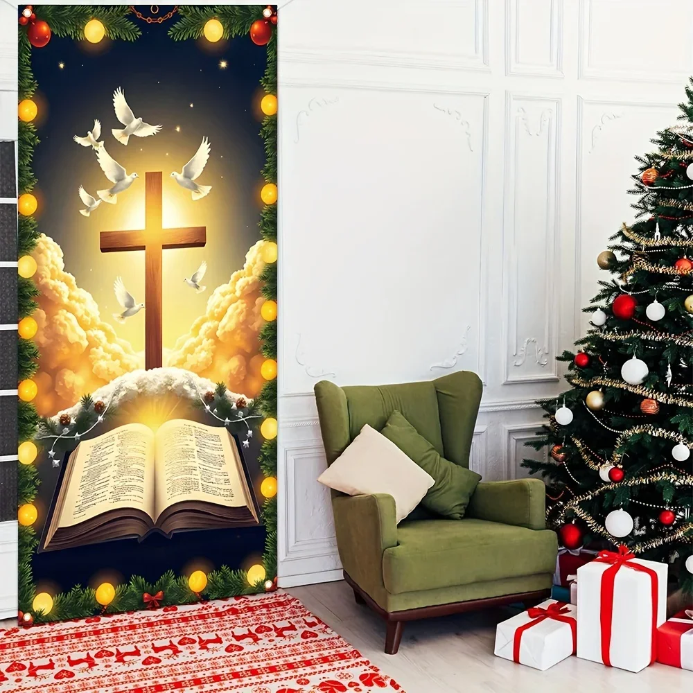 Door canopy flag, multi-purpose flag for the front door of the Jesus Birthday Farmhouse view 6