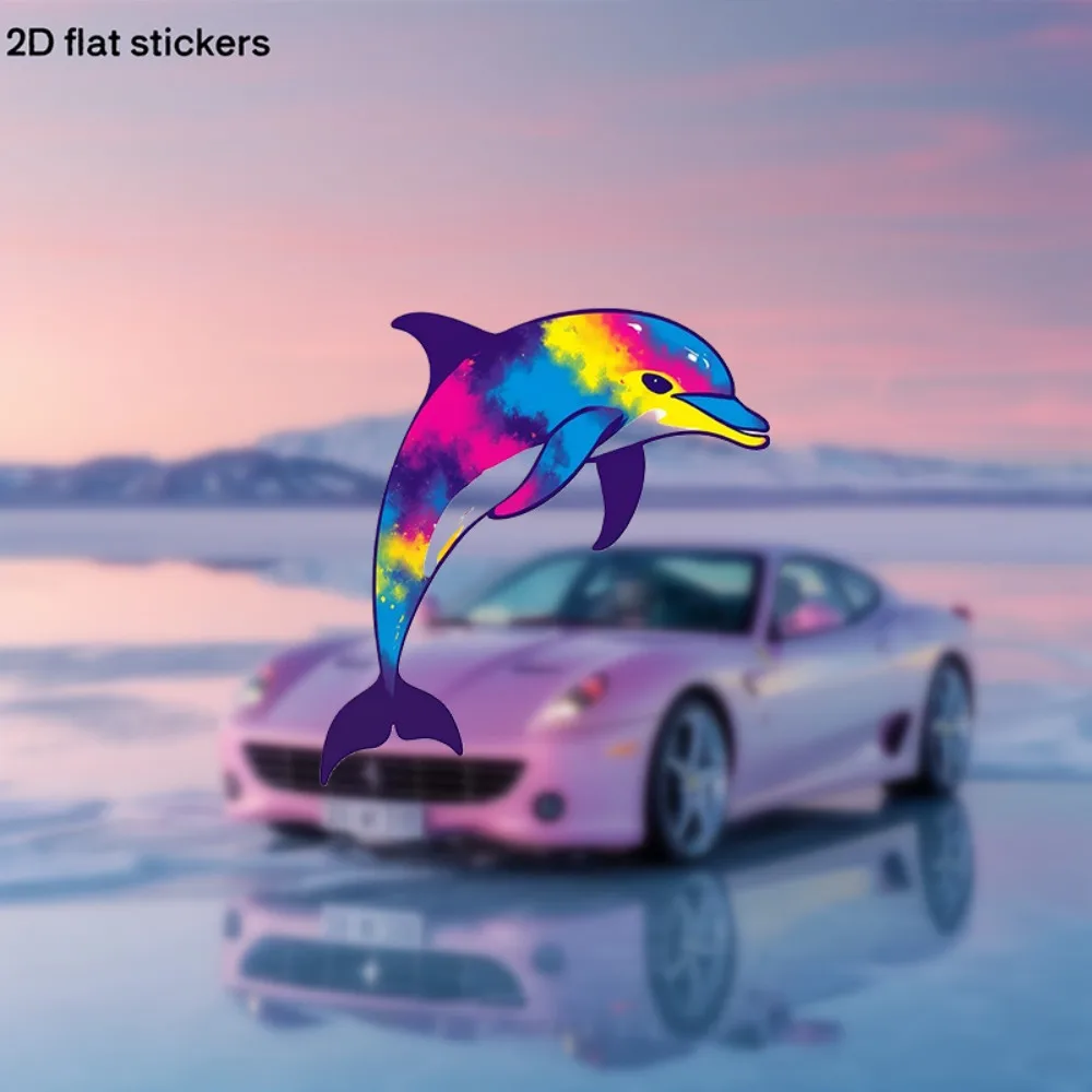 

a Colorful Rainbow Dolphin Sticker Self Adhesive Glossy Plastic for Cars Laptops Water Bottles And Skateboards Durable