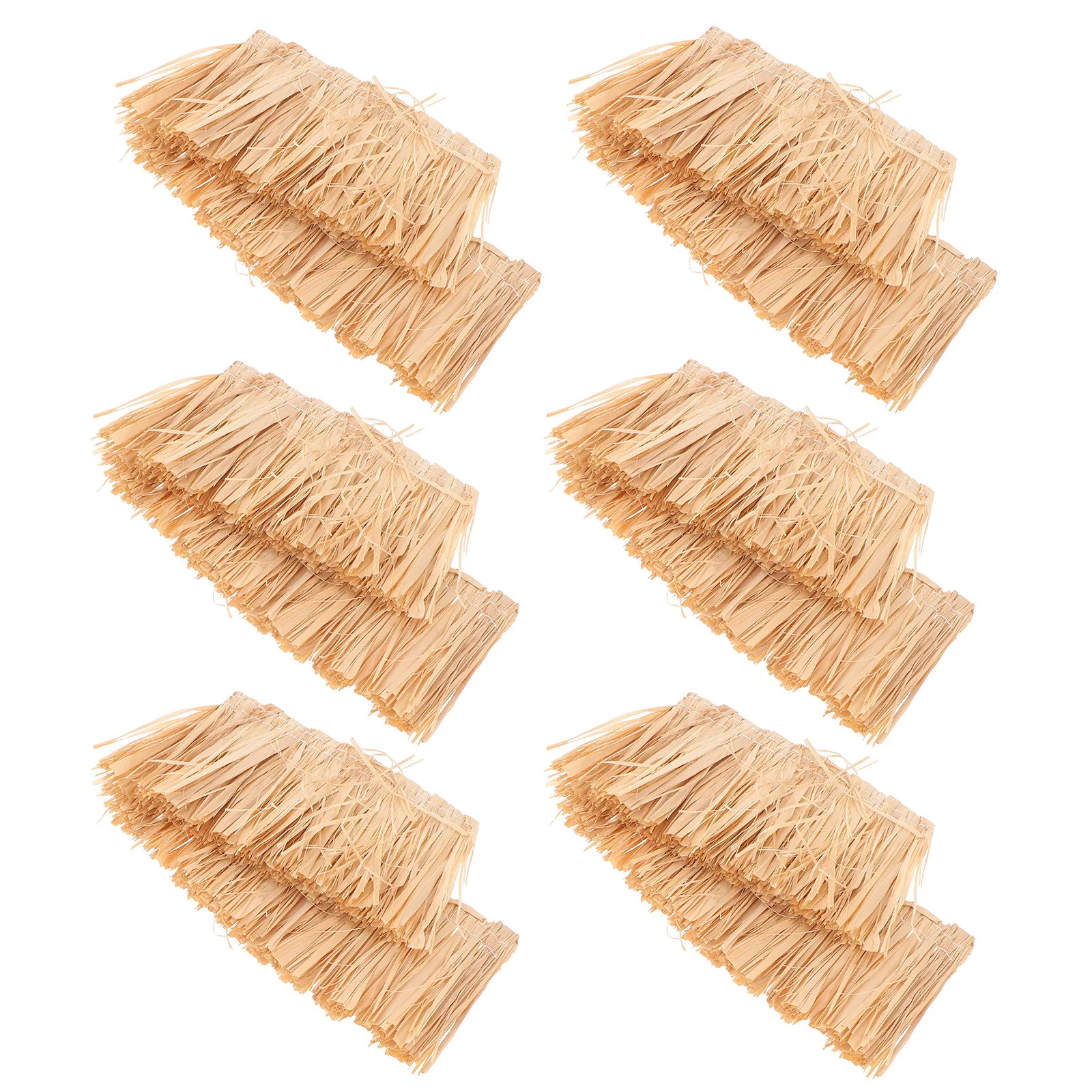 

6Pcs Lightweight Thatch Roof 20x5cm Natural Straw Roof Material for Miniature Farm Garden Ancient Building DIY Diorama