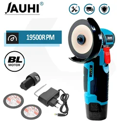 JAUHI-Portable Micro Angle Grinder, Cordless Brushless Power Tool With Cutting Blade, No Load Speed 19500