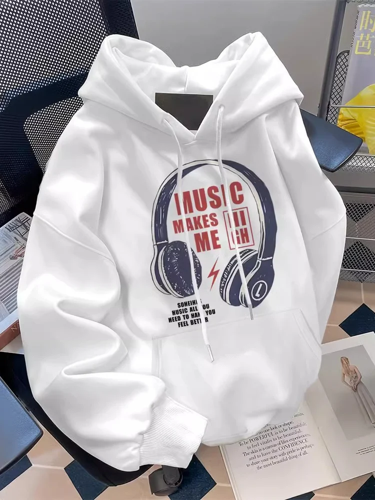 

Winter High-End Printed Hoodie Long Sve Fce Lined Loose Luxury Warm Top for Men And Women Casual Comfortable Sweatirt