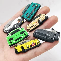 1Pcs Racing Car PVC Shoe Charms Accessory Shoe Upper Pins Buckle Decorations Badge Kids Party Gifts