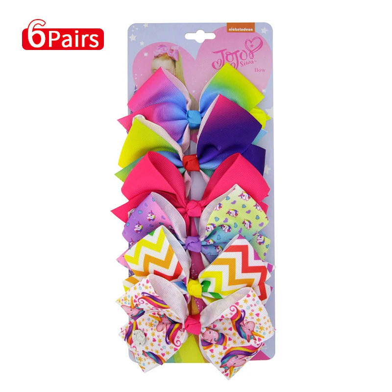 6Pcs Kids Bows Hair Clip Cute Fashion Hair Accessories Casual Brightly Colored Bows Hair Clip for Girls