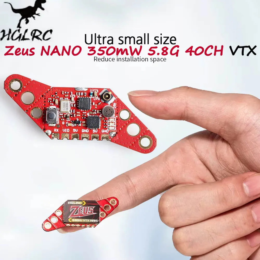 

HGLRC Zeus NANO VTX 350mW FPV 5.8G 40CH Built-in Microphone 16/20/25.5mm Hole for RC FPV Racing Freestyle Drone Transmitter