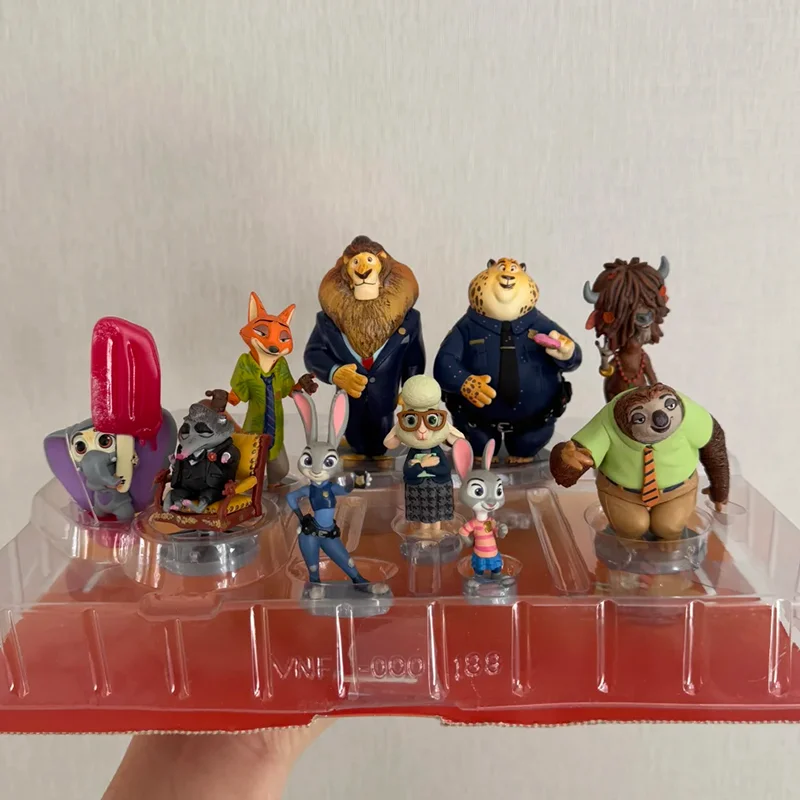 Disney Zootopia Deluxe Figurine Playset 10 Characters Judy Hopps Nick Wilde Clawhauser Action Figures Toy Set Kids Birthday Gift
