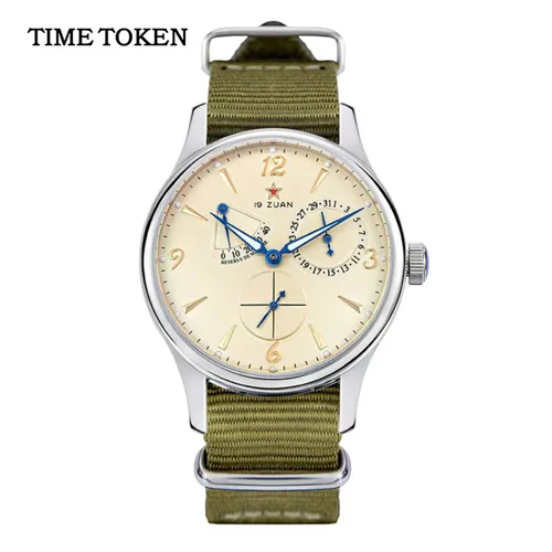 Imagen 2 del producto Nuevo 1963 40mm piloto para hombre reloj mecánico automático Gaviota ST17 cristal de zafiro impermeable estilo Retro