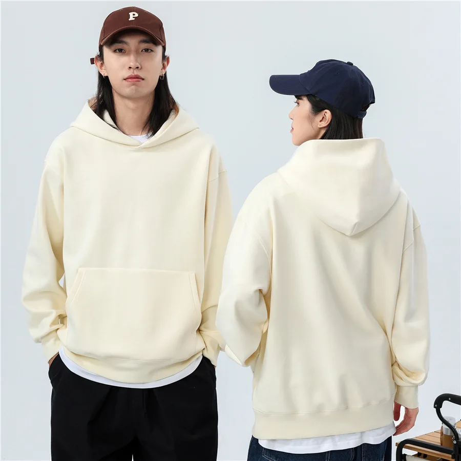 

Heavy Weight Fashion Men's Hoodies 500g New Autumn Winter Casual Thick Cotton Men's Top Solid Color Hoodies Sweatshirt Male