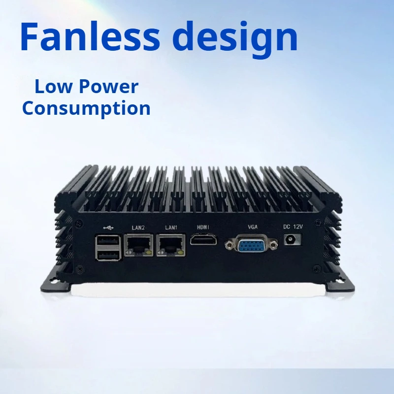 

J6412 mini industrial computer fanless low power consumption industrial computer dual network dual serial port mini small host