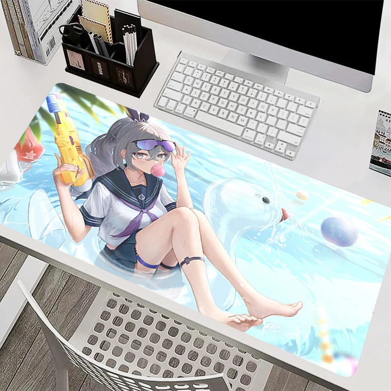 Popular Mouse Pad H-honkai Star Rail Silver Wolf Cyberpunk Anime Desk Mat Smooth Gamer keyboard pad Colorful Computer Mousepad