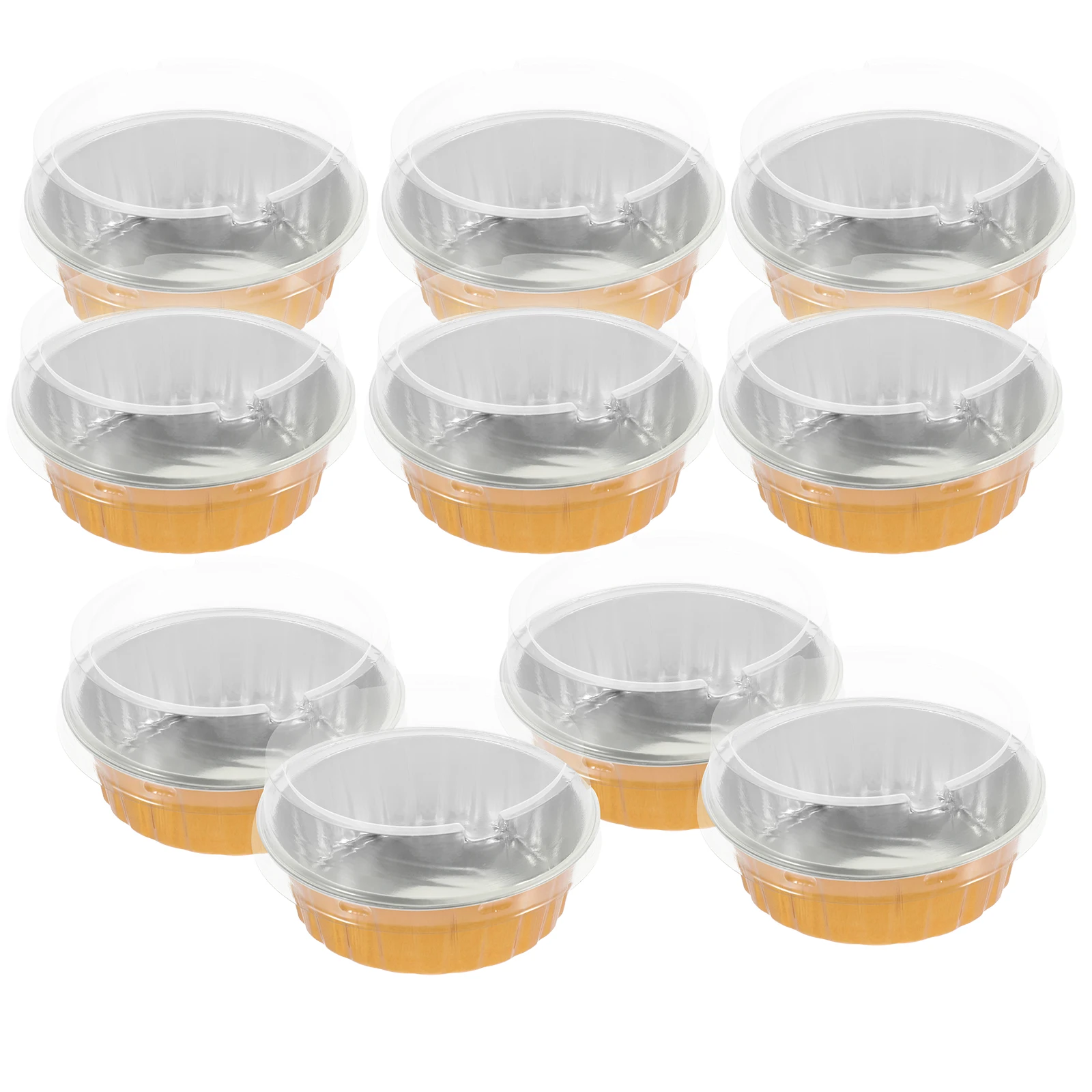 

10 Sets Baking Cups Mold Round Aluminum Foil Cupcake Holder Egg Tart Molds Tin Foil Liners DIY Pudding Cups Baking Tools