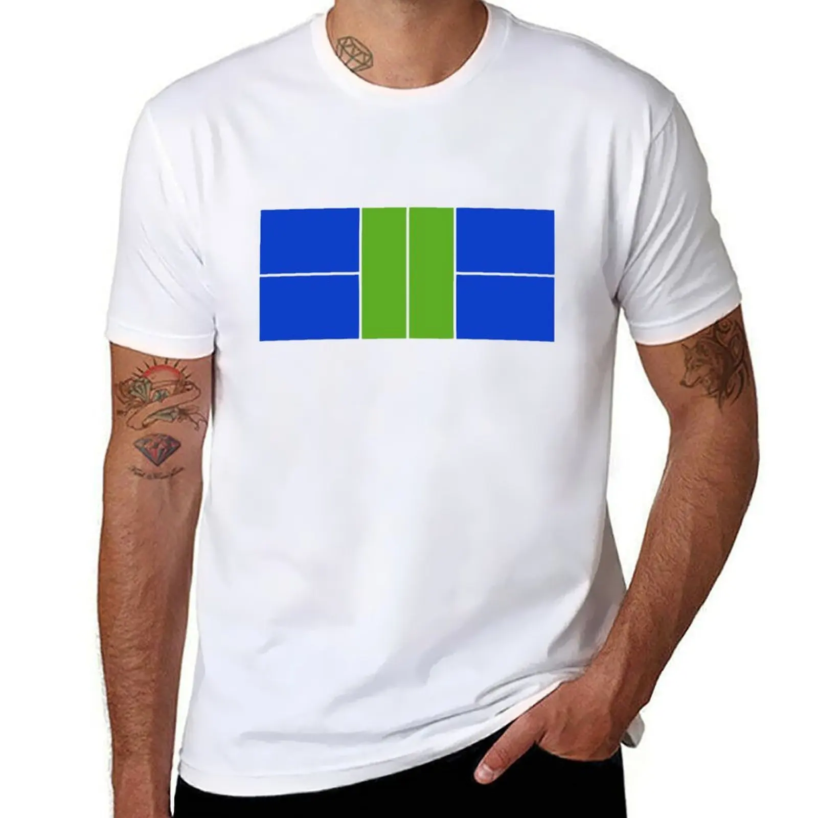 

Pickleball Court Design Green & Blue, No Text T-Shirt cotton tshirt 100% t shirts for man slim fit T-Shirt