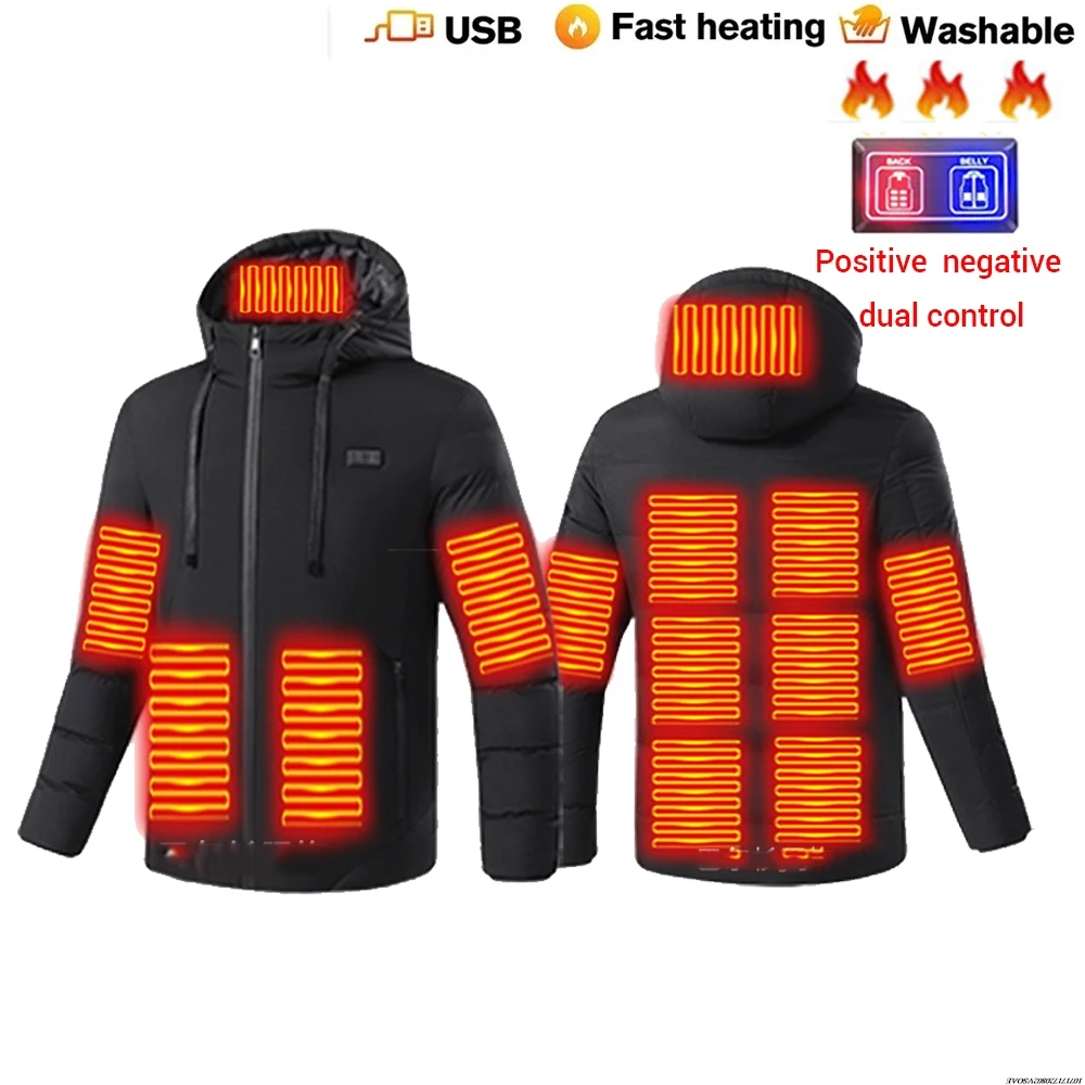 Giacca riscaldata Uomo Donna Giacca autoriscaldante elettrica USB Cappotto invernale Caccia calda Campeggio Escursionismo Abbigliamento da sci 13 zone di riscaldamento