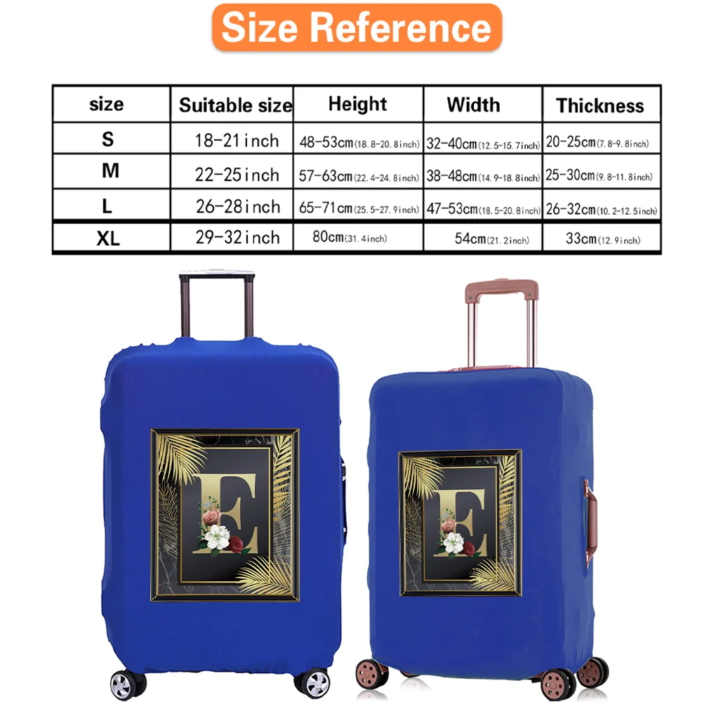 18-32 Inch Large Capacity Travel Essential Bag Travel Accessories Trolley Box Golden Letter Serie Print Pattern Protective Cover