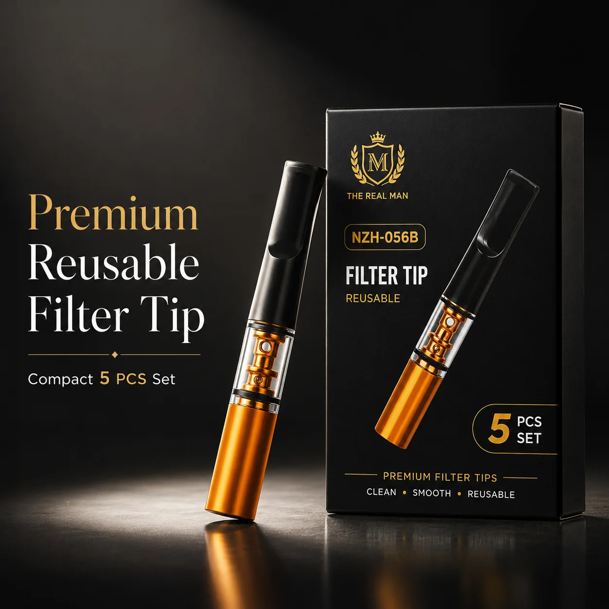 Cigarette Filter Holder, Disposable 5pcs Triple Filtration Tar Reducer Smoking Accessory for Men