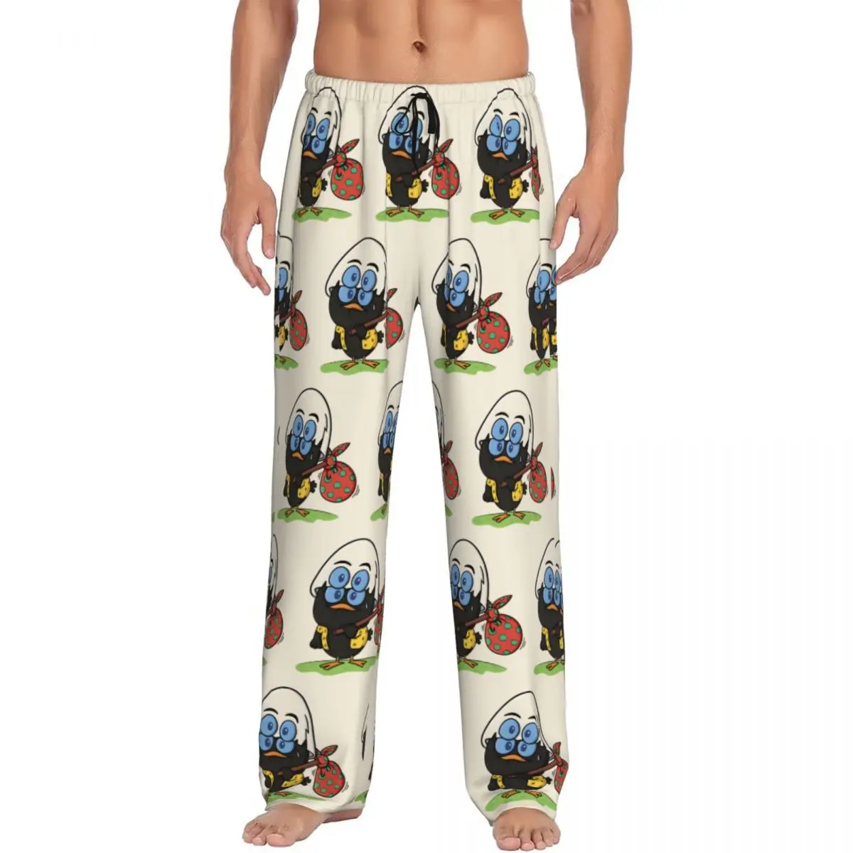 

Мужские пижамные штаны Calimero с индивидуальным принтом, милые мультяшные штаны для сна с карманами