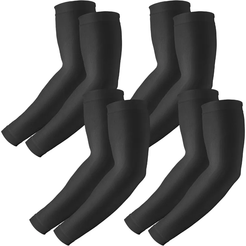 

4 пары компрессионных УФ-солнцезащитных рукавов для мужчин и женщин — охлаждающие нарукавники для занятий спортом, тренировок и скрытия татуировок