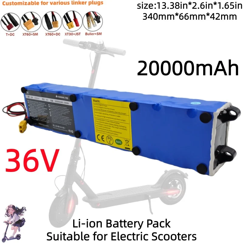 

New 36V Electric Scooter bicycle Battery 10S3P 20000mAh Battery MiJia M365 pro 18650 Lithium-ion battery pack with BMS xt60 xt30