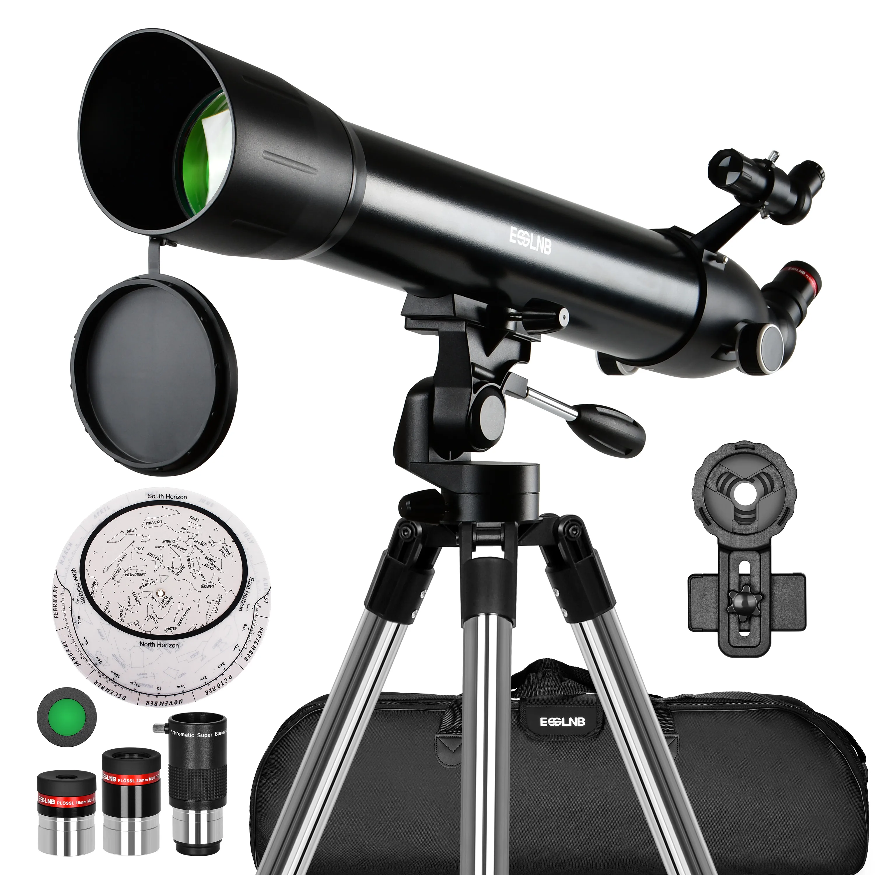 70090 Telescope Multi-Coated High Transmission Refractor Telescopes for Beginners with Phone Adapter Carry Bag