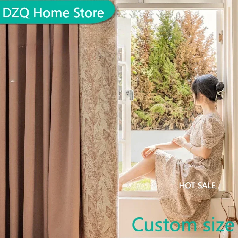 

French Retro Wind Chime Printing High-end Curtains for Living Room Bedroom Balcony Blackout Simplified European Luxury Curtains