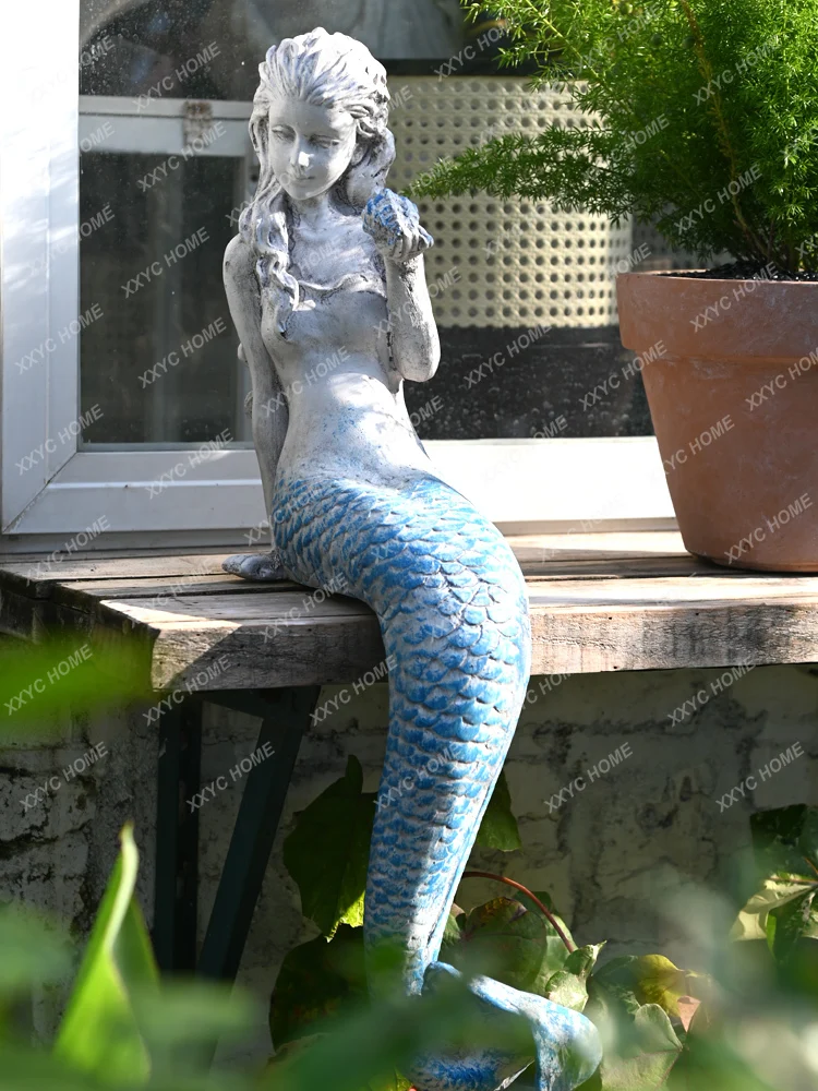 

Mermaid Garden Courtyard Decoration Decoration Floor Pool Balcony Terrace Layout Creative Outdoor Handicraft Equipment Ornaments