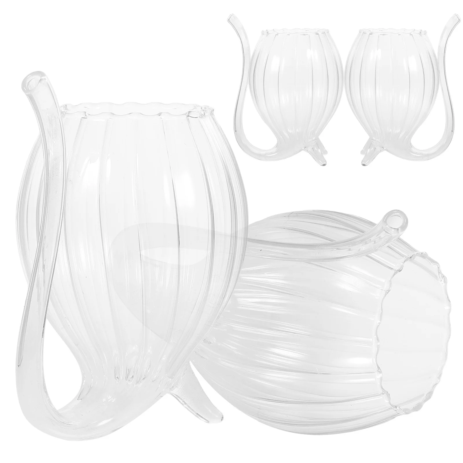 

4 Pcs Juice Cup Unique Glass Cups Creative Aesthetic Drinking Glasses Beverage and Exquisite Goblet