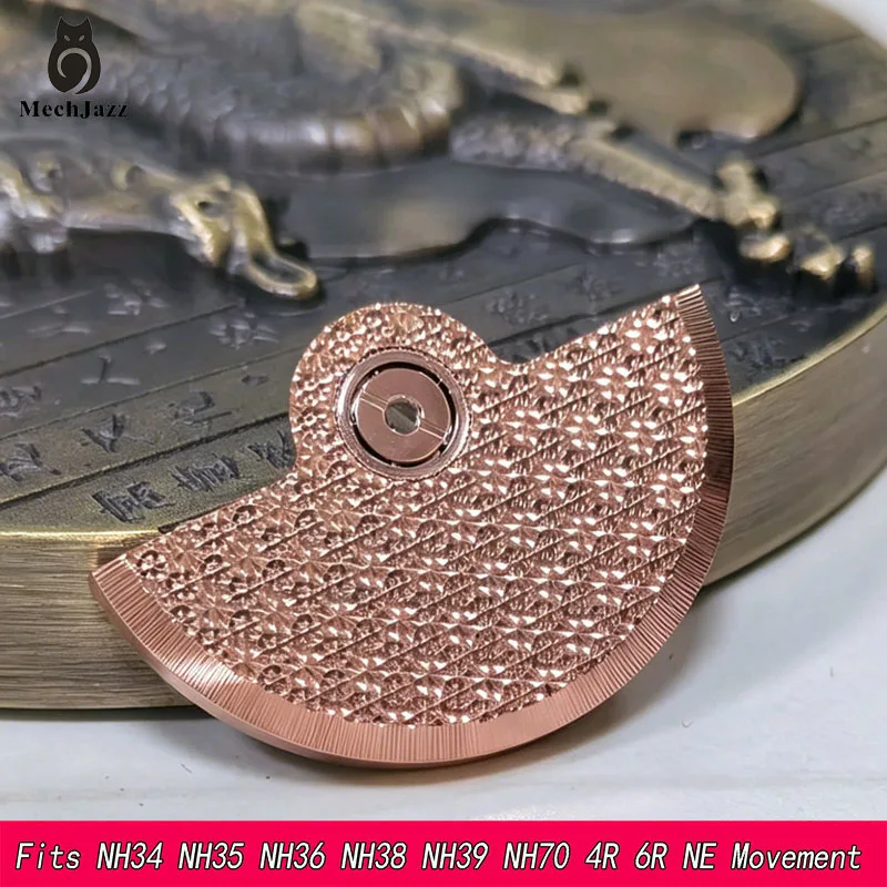 Custom Diamond Cut Pattern Watch Rotor (Oscillating Weight) for NH34/NH35/NH36 Movement, Mechanical Watch Modification Parts
