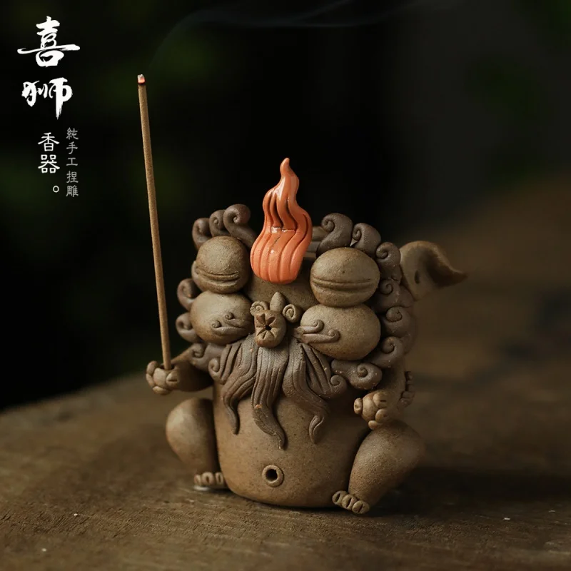 ★Hand-Carved Xishi Line Incense Burner Tea Ornaments Decoration Boutique Supportable Jingdezhen Creative Gift Tea Insect Pang