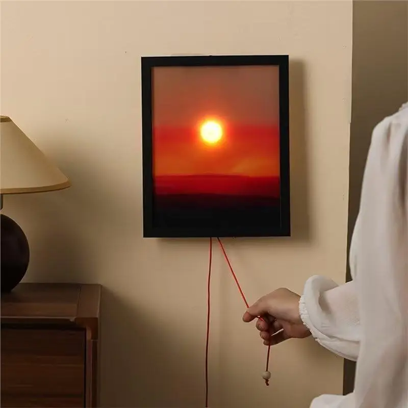 HHO-Modern Funky Home Decor Hand Pulled Night Light Movable Design Simulates Sunrise And Sunset Ambient Lighting