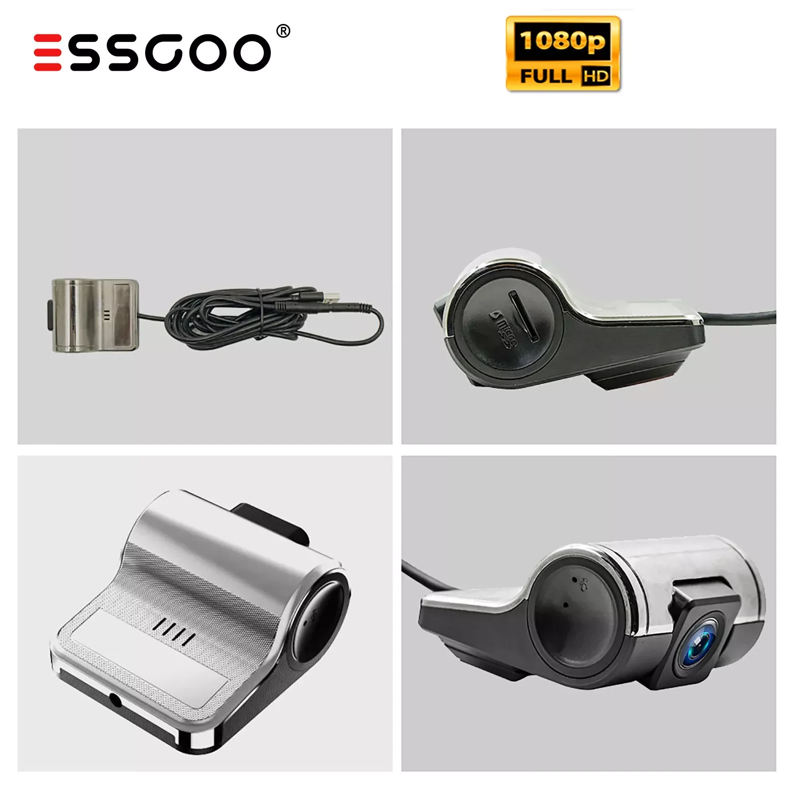 

ESSGOO DVR Dashcam Car Camera Recorder Full HD 1080P Video Cam Night Vision For Car Radio 170° Degree Wide-Angle G-Sensor Camera
