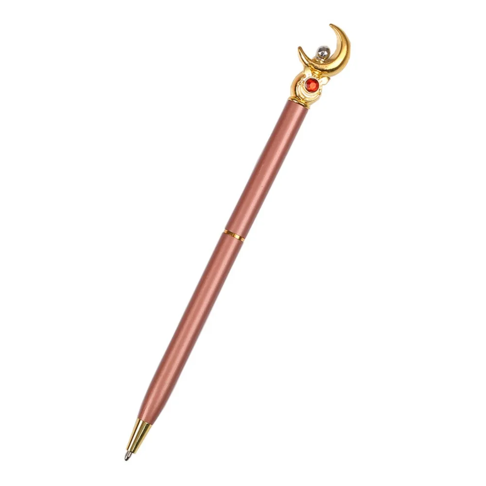 metal cartoon lua magic wand pen rotating metal caneta esferografica caneta de bolso escrever papelaria alta qualidade 01