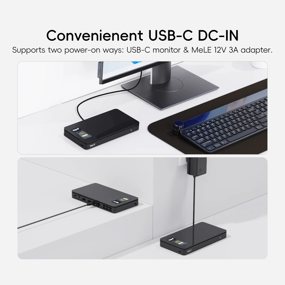 MeLE Overclock X2 Mini PC,N150 16GB 512GB Micro Desktop Computer, 4K Triple Display, All-in-one USB-C, USB3.2/WiFi/BT/Ethernet