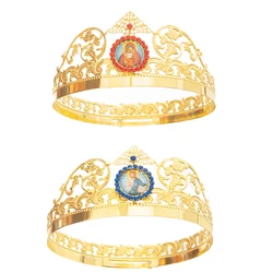 HTISOK Eastern Orthodox Church Crown Jesus and Mary Icon Holy Family Crown Religious Ritual Holy Wedding Spouse Crown Set