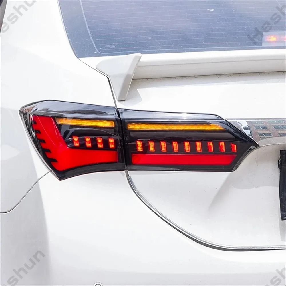 Pair LED Taillights For TOYOTA COROLLA ALTIS ZRE171 ZRE172 Sedan 2014-2019 Taillamp Rear Lamp Brake Fog Turn Signal DRL Light