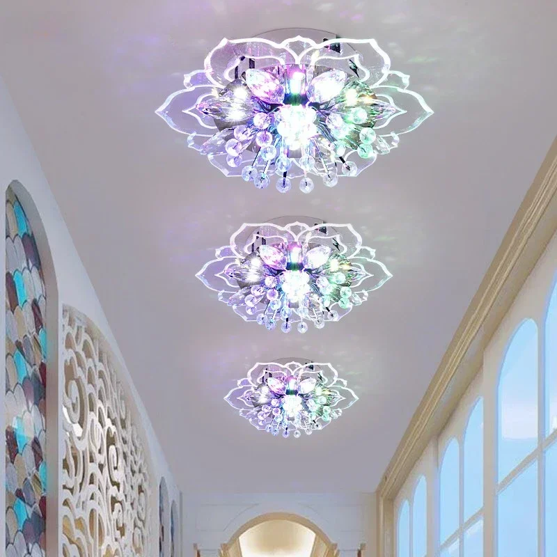 Modern Crystal Petals LED Ceiling Light for Aisle Hallway Corridor Stairway Villa Gallery Kitchen Coffee Bar - Indoor Lighting