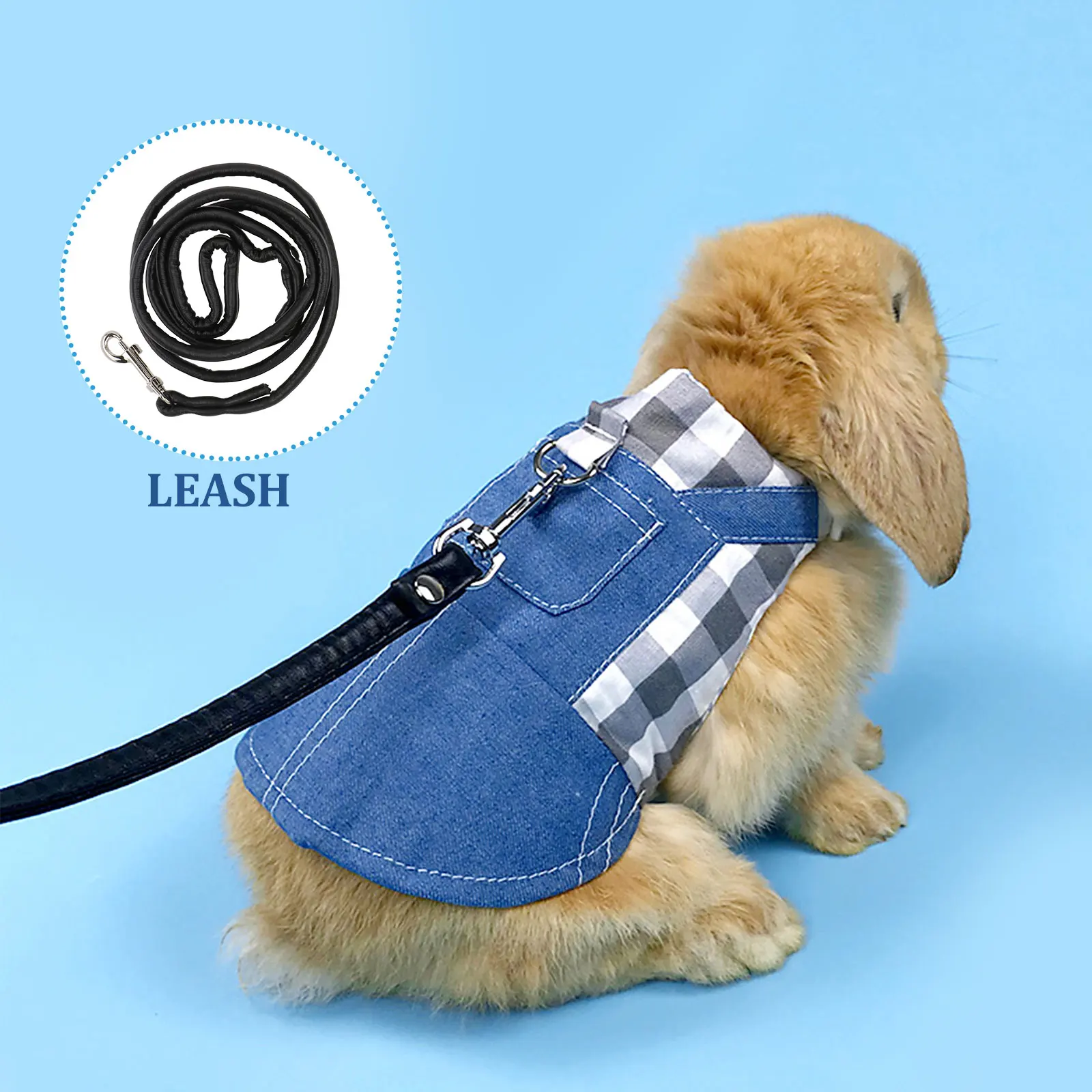 

Rabbit Clothes Breathable Comfortable Durable Bunny Products Pet Rabbit Supplies Costume Traction Rope Small Pets Safe Practical