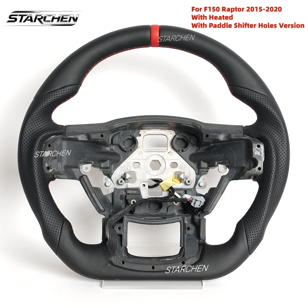 

Full Leather Steering Wheel for Ford F150 Raptor 2015-2020 Perforated Leather Grip (Optional Heated Version)