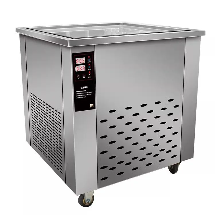 single pot stall thick cutting frying, yogurt machine Automatic frying milk fruit ice cream roll smoothie ice porridge machine