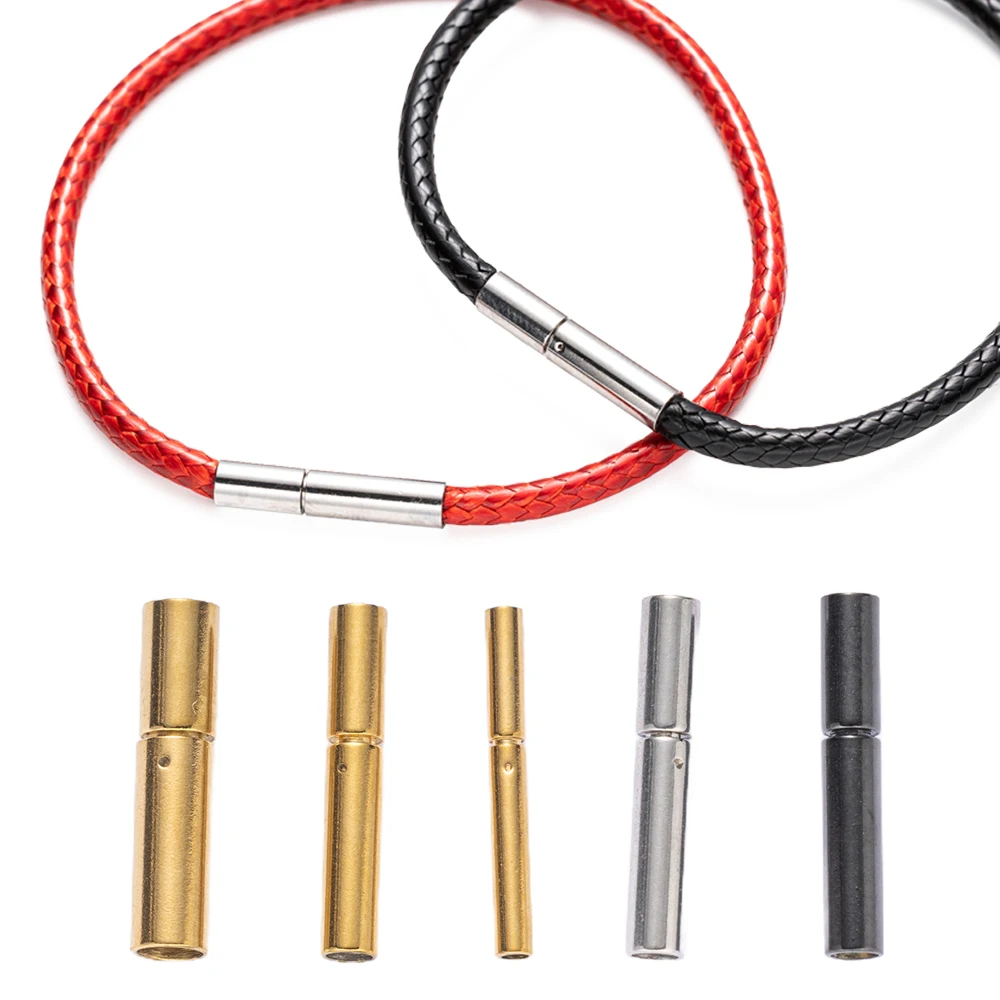 

5pcs/Lot Stainless Steel Clasps Gold Color Leather Cord End Connector For DIY Necklace Bracelet Jewelry Making Supplies Crafts