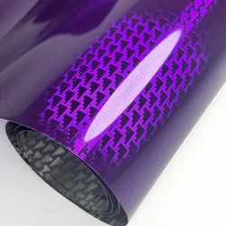 High Glossy Purple Aircraft Pattern Plated Carbon Fiber Film Car Wrap Vinyl Sticker for Car Tuning Color Stickers Adhesive Decal